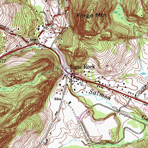 Topographic Map of Lime Rock Historic District, CT