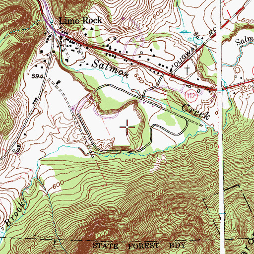 Topographic Map of Lime Rock Park, CT