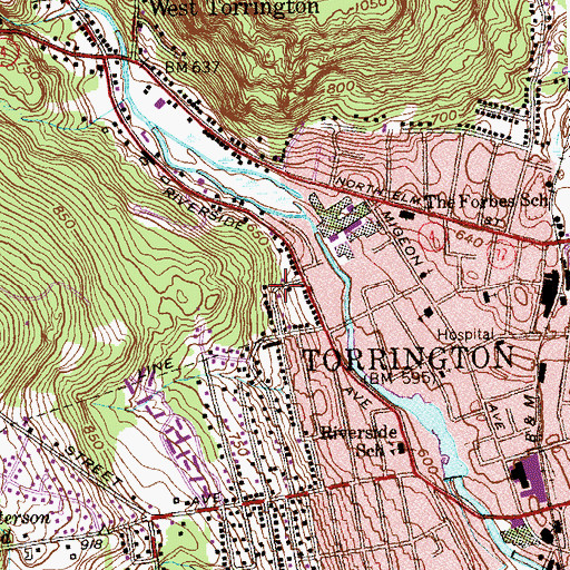 Topographic Map of Litchfield County Christian Church, CT