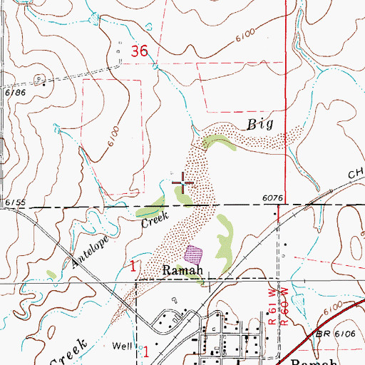 Topographic Map of Antelope Creek, CO