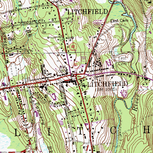 Topographic Map of Litchfield Historical Society Museum, CT