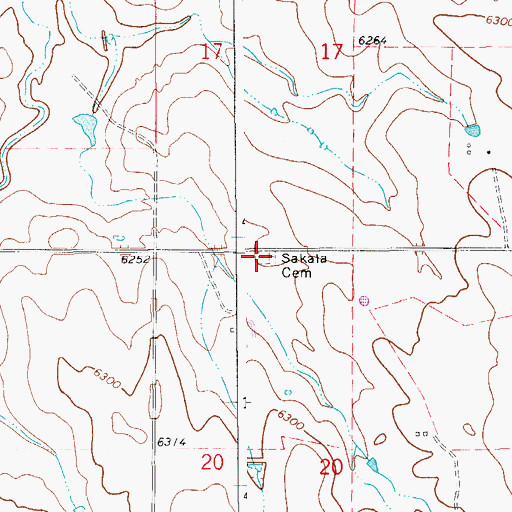 Topographic Map of Sakala Cemetery, CO