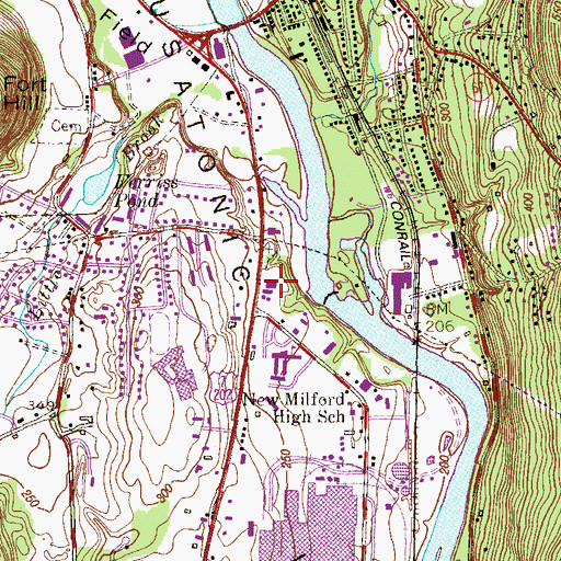 Topographic Map of Lores Plaza Shopping Center, CT