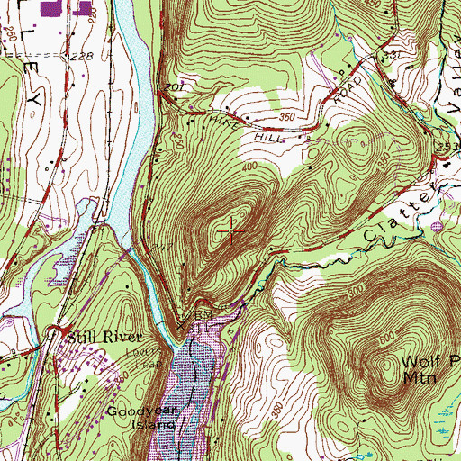 Topographic Map of Lovers Leap State Park, CT