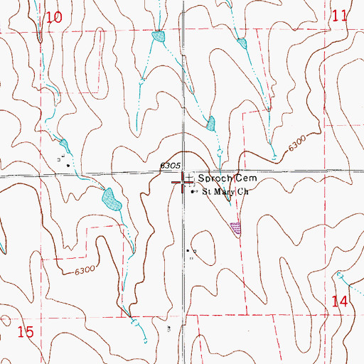 Topographic Map of Sproch Cemetery, CO