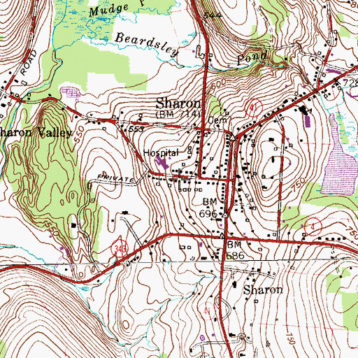 Topographic Map of Medical Arts Building, CT