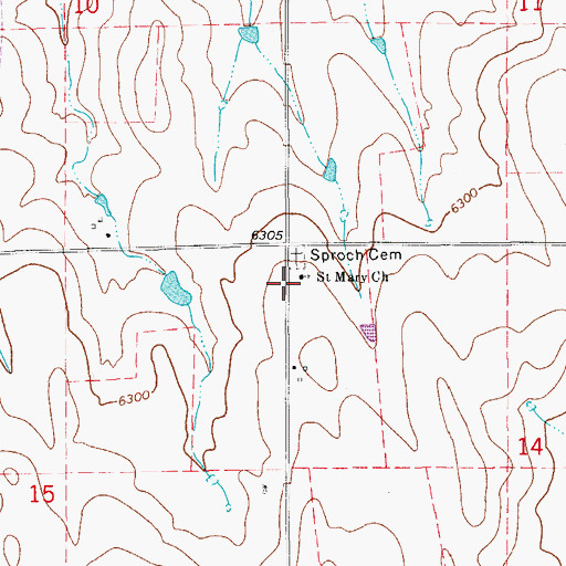 Topographic Map of Saint Mary Church, CO