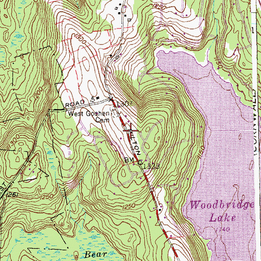 Topographic Map of Milton Hill, CT