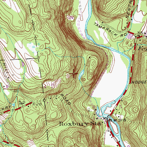 Topographic Map of Mine Hill Preserve, CT