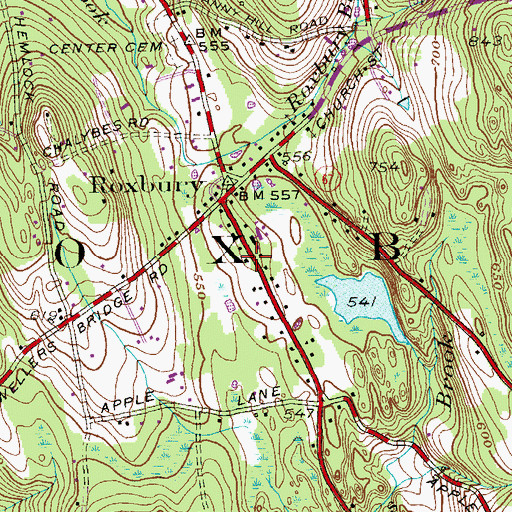 Topographic Map of Minot Memorial Library, CT