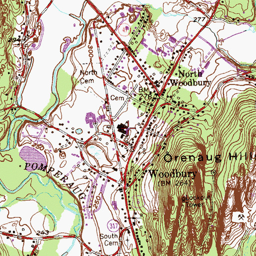 Topographic Map of Mitchell Elementary School, CT