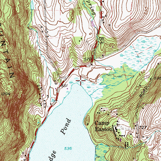 Topographic Map of Mudge Pond Town Beach, CT