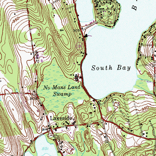 Topographic Map of Naugatuck YMCA Camp, CT