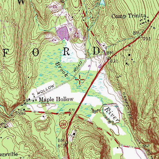 Topographic Map of Nepash Meadows, CT