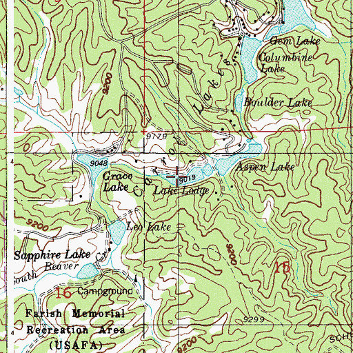 Topographic Map of Lake Lodge, CO