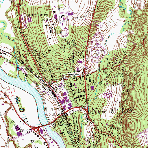 Topographic Map of New Milford Historical Society Museum, CT
