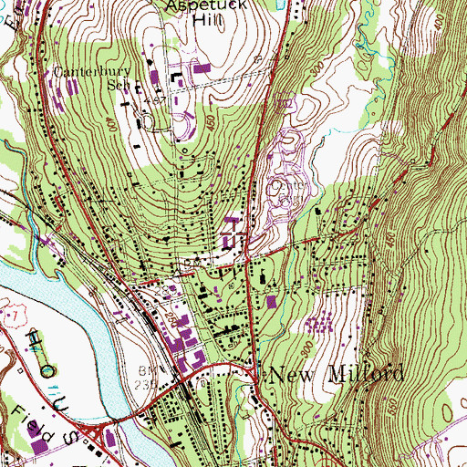 Topographic Map of New Milford Hospital, CT
