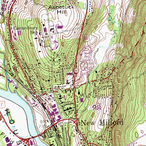 Topographic Map of New Milford Hospital Health Sciences Library, CT