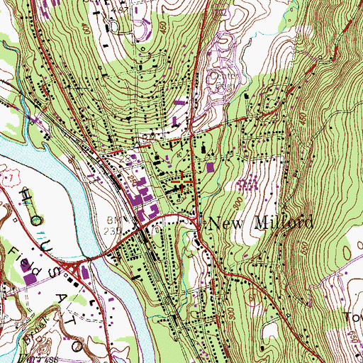 Topographic Map of New Milford Town Hall, CT