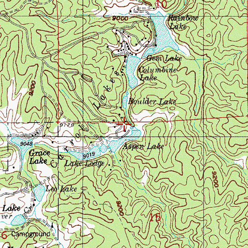 Topographic Map of Carrol Lakes, CO