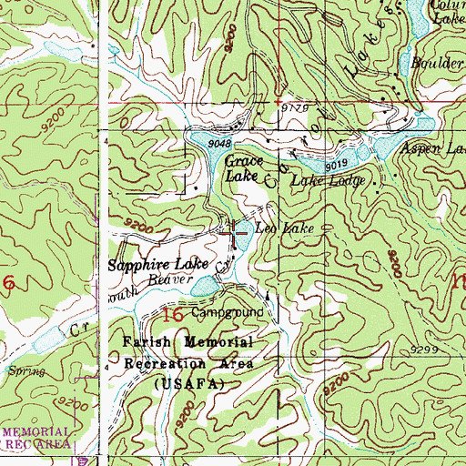 Topographic Map of Leo Lake, CO