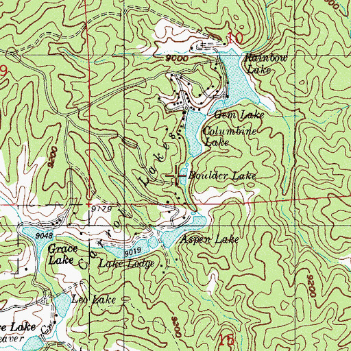 Topographic Map of Boulder Lake, CO