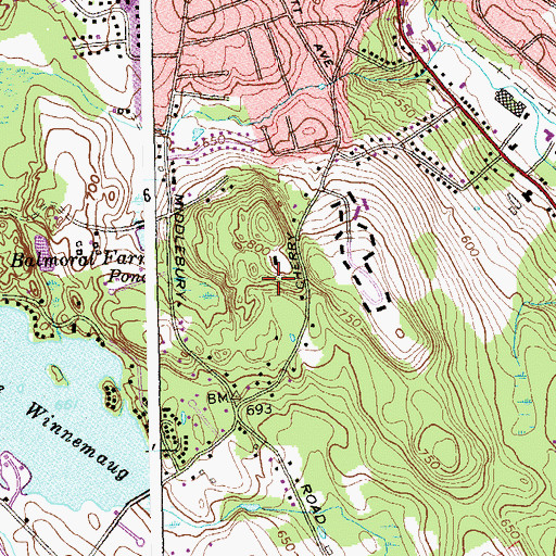Topographic Map of Our Savior Lutheran Church, CT