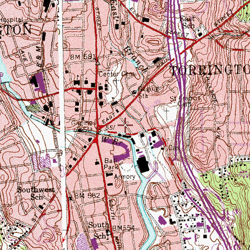 Topographic Map of Patterson Park, CT