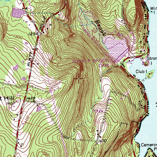 Topographic Map of Platt Hill State Park, CT