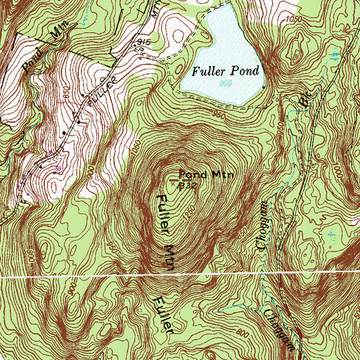 Topographic Map of Pond Mountain Natural Area, CT
