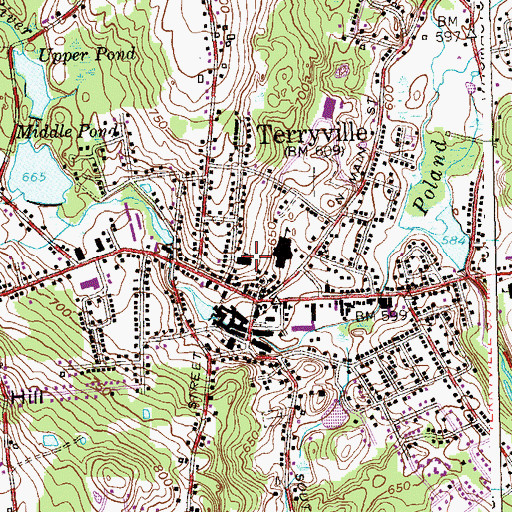 Topographic Map of Prospect Street School, CT