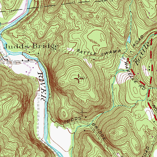 Topographic Map of Raven Rock, CT