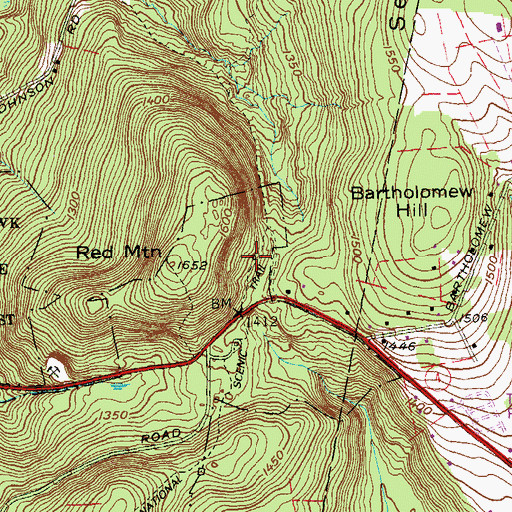 Topographic Map of Red Mountain Shelter (historical), CT