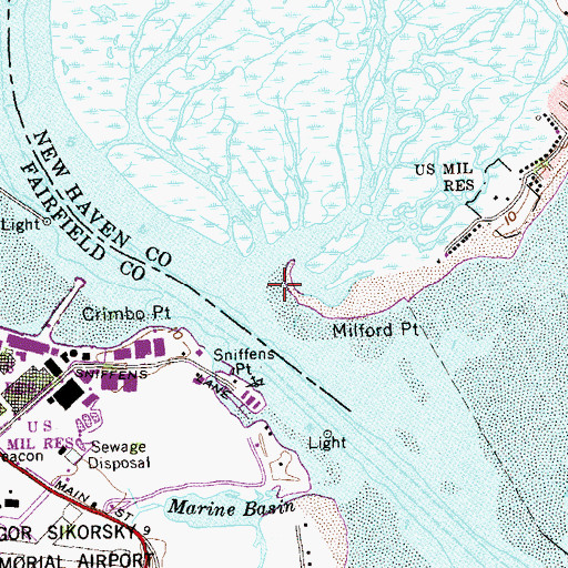 Topographic Map of Mary Ann Bar, CT