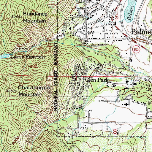 Topographic Map of Glen Park, CO