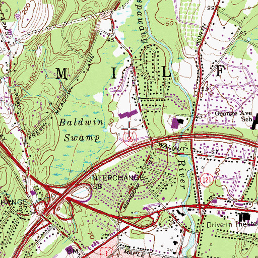 Topographic Map of Mathewson Playground, CT
