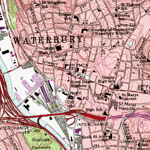 Topographic Map of Mattatuck Museum, CT