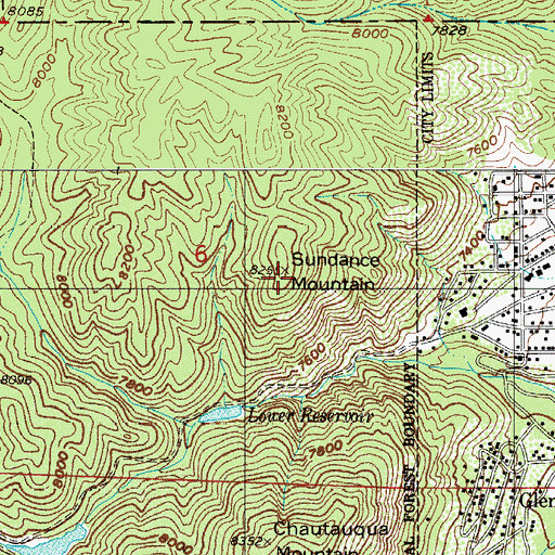 Topographic Map of Sundance Mountain, CO