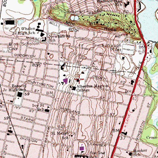 Topographic Map of McAuliffe Building, CT