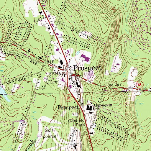 Topographic Map of McGrath Park, CT