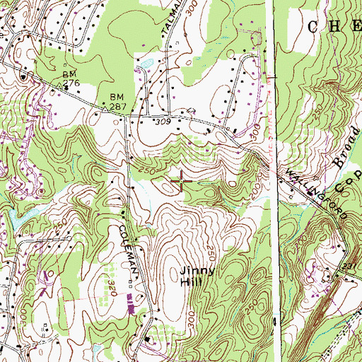 Topographic Map of Meadowbrook, CT
