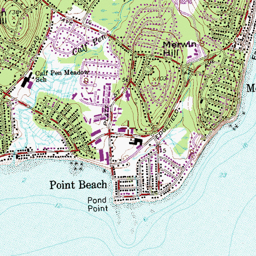 Topographic Map of Melba Shopping Plaza Shopping Center, CT