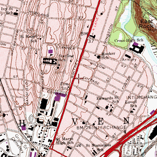Topographic Map of Mellon House, CT