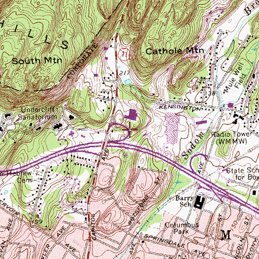 Topographic Map of Mesites Plaza Shopping Center, CT