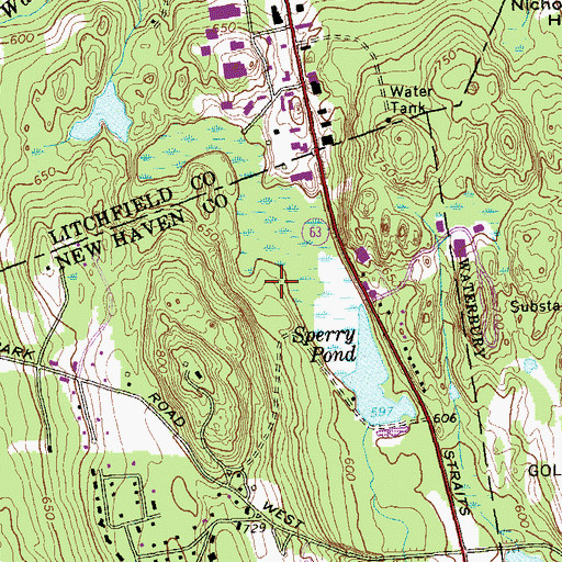 Topographic Map of Middlebury Land Conservation Association, CT