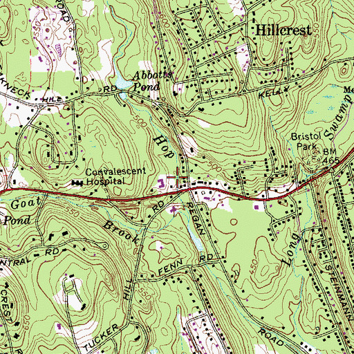 Topographic Map of Middlebury Post Office, CT