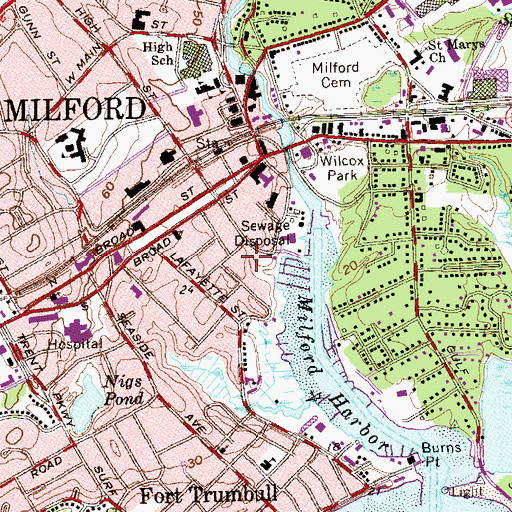 Topographic Map of Milford Historical Society Complex, CT