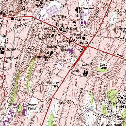 Topographic Map of Miller Memorial Community, CT