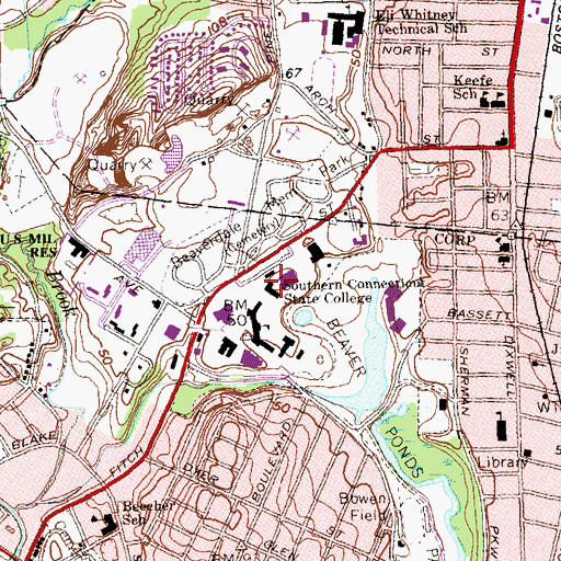 Topographic Map of Morrill Building, CT