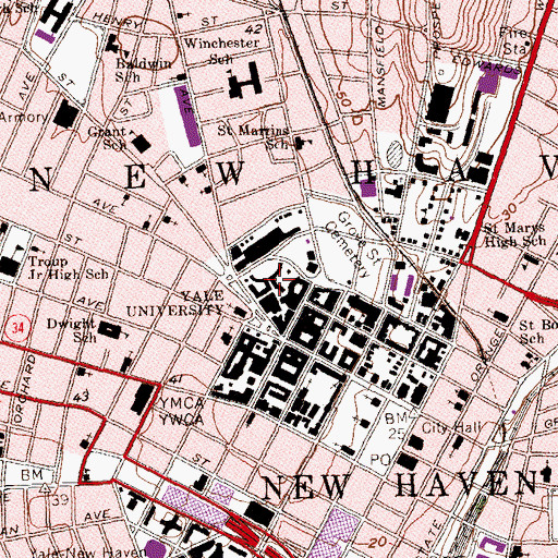 Topographic Map of Morse College, CT